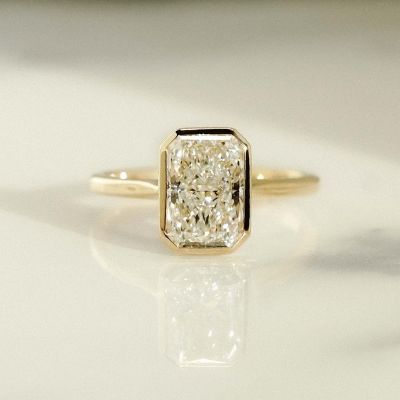 1.84CT Radiant Solitaire Bezel Zircon⁠ Ring