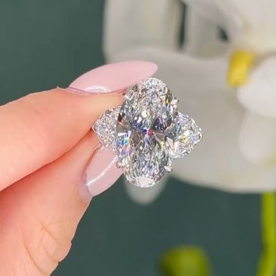 8ct Baguette Cut White Zircon Classic Sterling Silver Wedding Ring TRV049