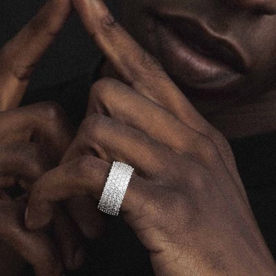 10MM Full Zircon Inlaid European And American Niche Men women zirconia Zircon Cuban Ring