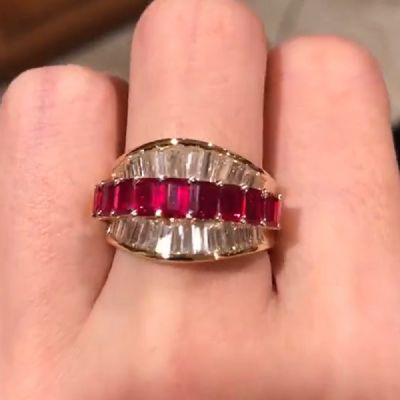 1.5 CT Exquisite Emerald  Cut Ruby Engagement Ring