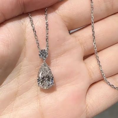 4.0CT Pear Cut Zircon Necklace