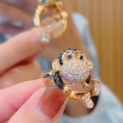 2CT Hug Me "Amusing Monkey" Round Cut Sterling Silver Ring