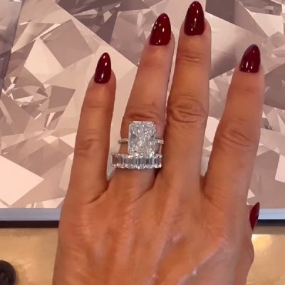 6 ct Platinum Cushion Cut and Round Brilliant Zircon Ring