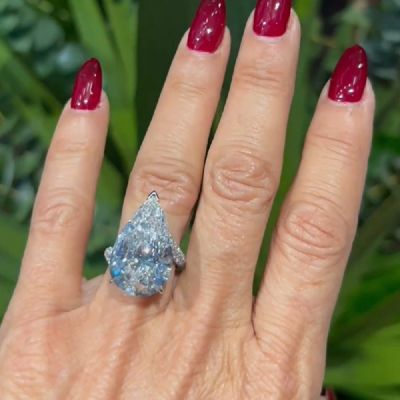20.0CT Zircon Pear Shaped Zircon Band Style Engagement Ring