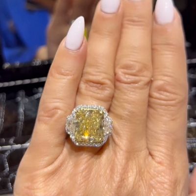 11CT Fancy Yellow Zircon Contemporary Three-Stone Engagement Ring