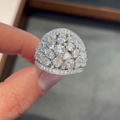 5.0 Carat Stunning Mixed Shape High Carbon Wedding Engagement Ring 