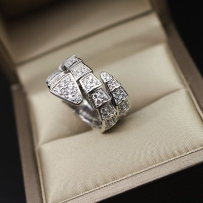 Handmade White Gemstone Classic Spirit Snake Silver Fine Ring