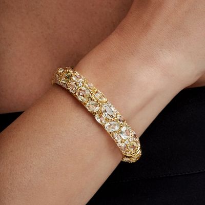 Oval Cut Round Brilliant Cut Zircon Bangle