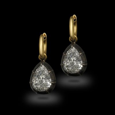 6.01ct Pear Shape Zircon Drop Earrings