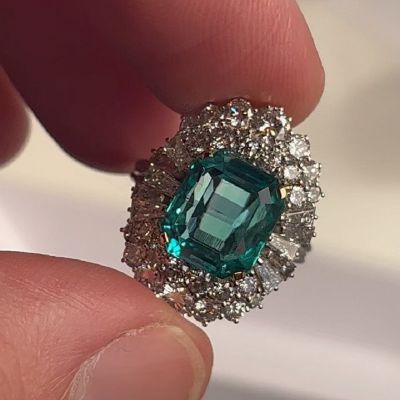 5.5 Carat Square Emerald Zircon Eternal Zirconia Ring