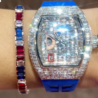 20ct cushion-cut Zircon sterling silver handmade bracelet