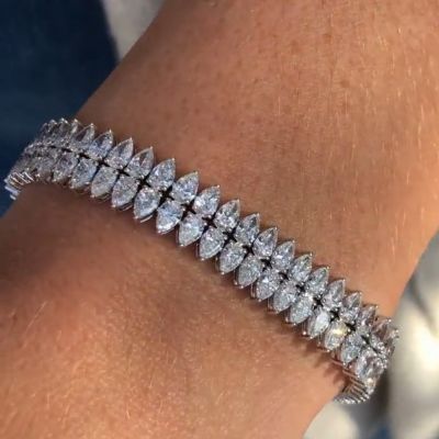 20ct pear-shaped sterling silver handmade bracelet