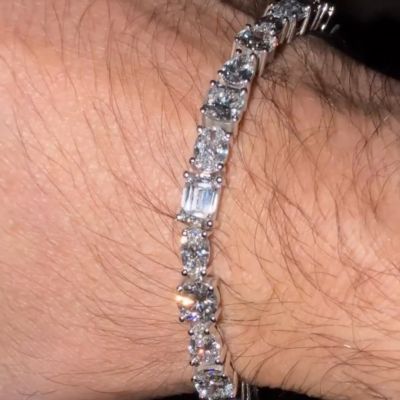 15ct multi-cut sterling silver handmade bracelet