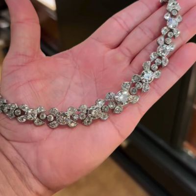 30ct round-cut sterling silver floral handmade luxury necklace