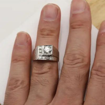 2ct Vintage Men's Ring In square design