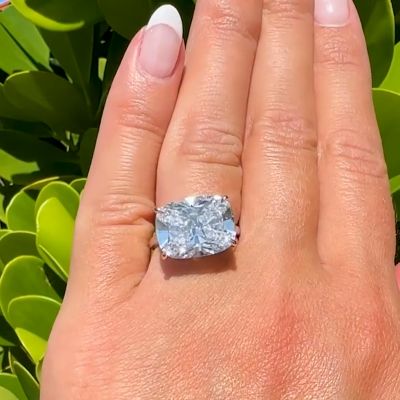 6ct Cushion Cut East West Handmade Yellow Gold Engagement Ring