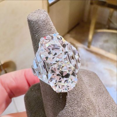 12ctw Round Cut White Sapphire Twin Stone Handmade Engagement Ring