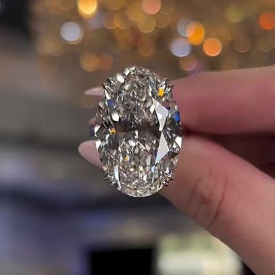 6ct Oval Cut White Sapphire Engagement Ring