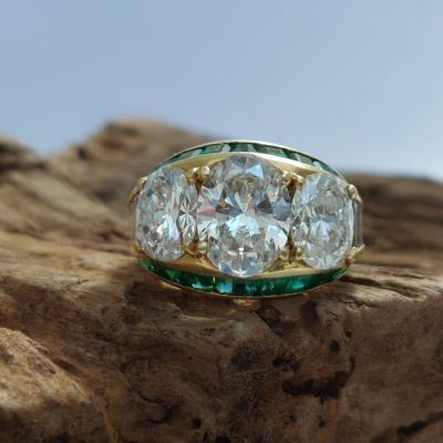 6.25ct Oval Cut White Sapphire Eternity Ring