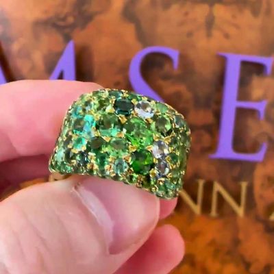 8ct Oval Cut Green Sapphire Cocktail Ring