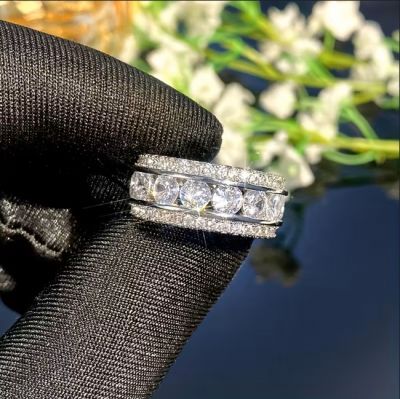 3ct round cut Zircon handmade sterling silver ring