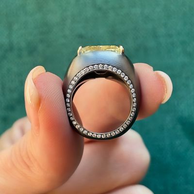 4ct Emerald Cut Ring Handmade Men's Ring