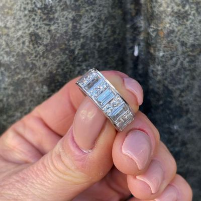 5ct Baguette Cut Handmade Sterling Silver Ring
