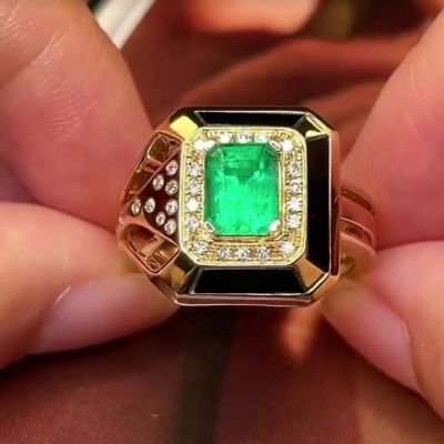 4ct Emerald Cut Handmade Ring in Sterling Silver