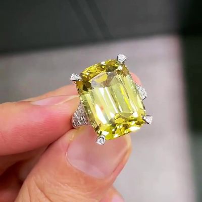 7ct Cushion Cut  Sterling Silver Handmade Ring 