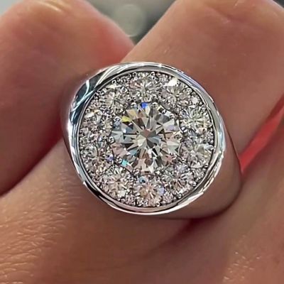 3ct Round Cut Sterling Silver Handmade Ring 