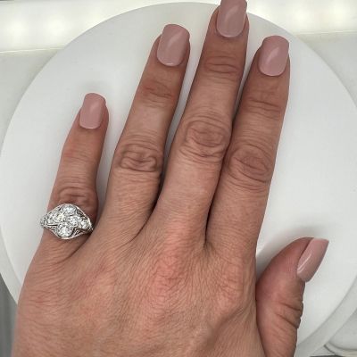 1.33ct. T.W. Zircon Antique Sterling Silver Engagement Fashion Ring