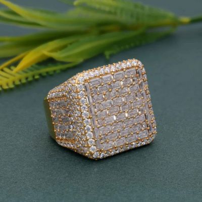 7.8ct Baguette Cut Hip Hop Moissanite Men's Ring