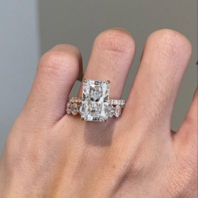 5ct Brilliant Emerald Cut Sterling Silver Handmade Ring