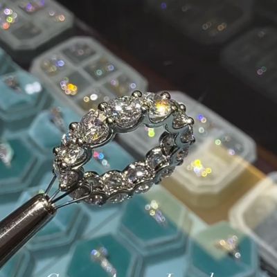 10ct Round Cut White Zircon Handmade Sterling Silver Wedding Ring