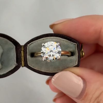 5ct Round Cut White Zircon Handmade Sterling Silver Plated Wedding Ring