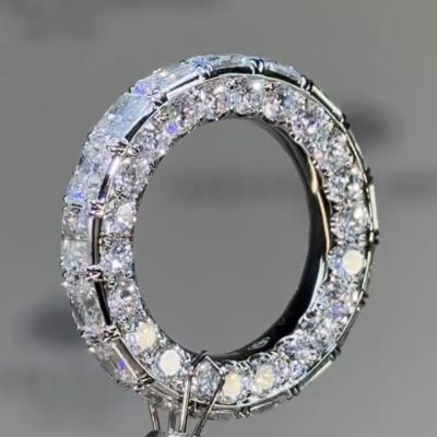 8ct Emerald Cut White Zircon Sterling Silver Handmade Engagement Ring