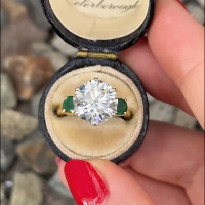 8ct round cut white Zircon sterling silver plated gold handmade wedding ring