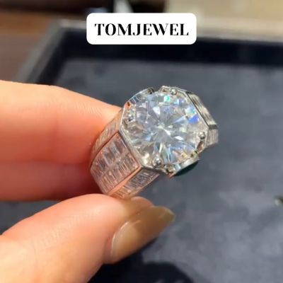 16ct round cut Zircon sterling silver luxury handmade men's ring