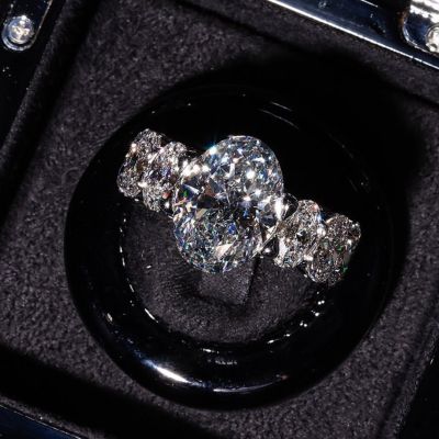 18ct oval cut Zircon luxury sterling silver handmade ring