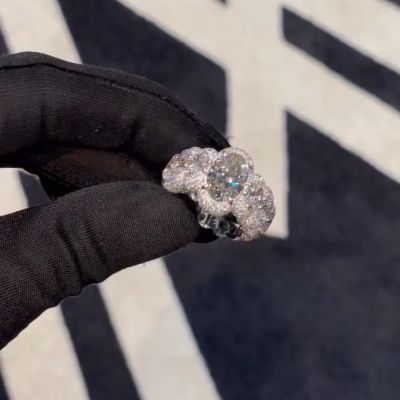 18ct oval cut Zircon luxury sterling silver handmade ring