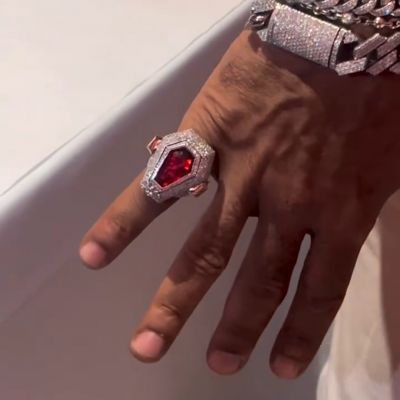 26ct cushion cut ruby ​​and Zircon luxury handmade sterling silver plated rose gold men's ring