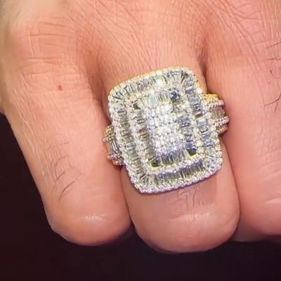 Emerald cut Zircon inlaid luxury handmade sterling silver plated rose gold ring