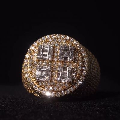 36ctw oval cut and cushion cut Zircon sterling silver plated rose gold handmade ring