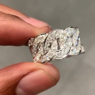 18ct cushion cut Zircon sterling silver handmade ring