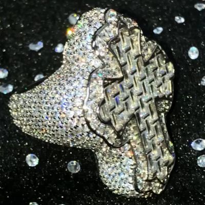 26ct Emerald Cut Cross Shape Zircon Sterling Silver Handmade Ring