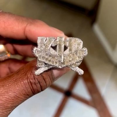 26ct Zircon Inlaid Luxury Sterling Silver Handmade Men's Ring