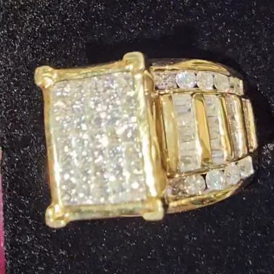 36ct cushion cut Zircon luxury sterling silver plated gold handmade ring