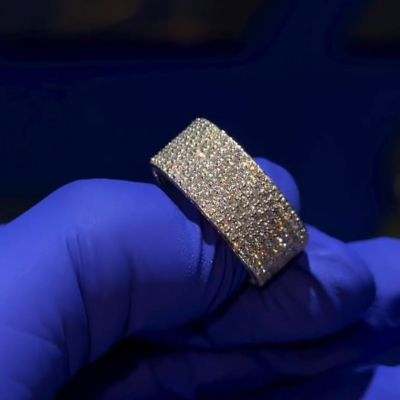 16ct round cut Zircon luxury sterling silver handmade ring