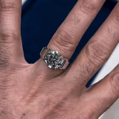 10ct round cut Zircon sterling silver handmade men's ring