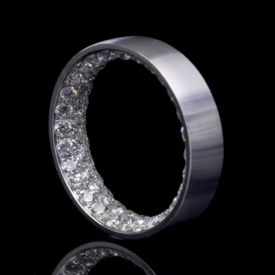16ct round cut Zircon luxury handmade sterling silver ring